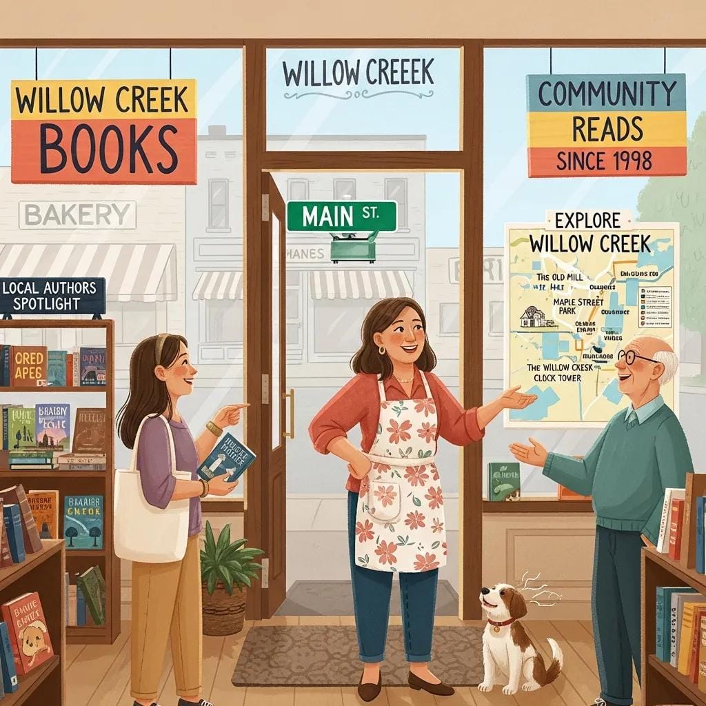 Local shop owner interacting with customers &mdash; benefits of local Paid Media illustrated