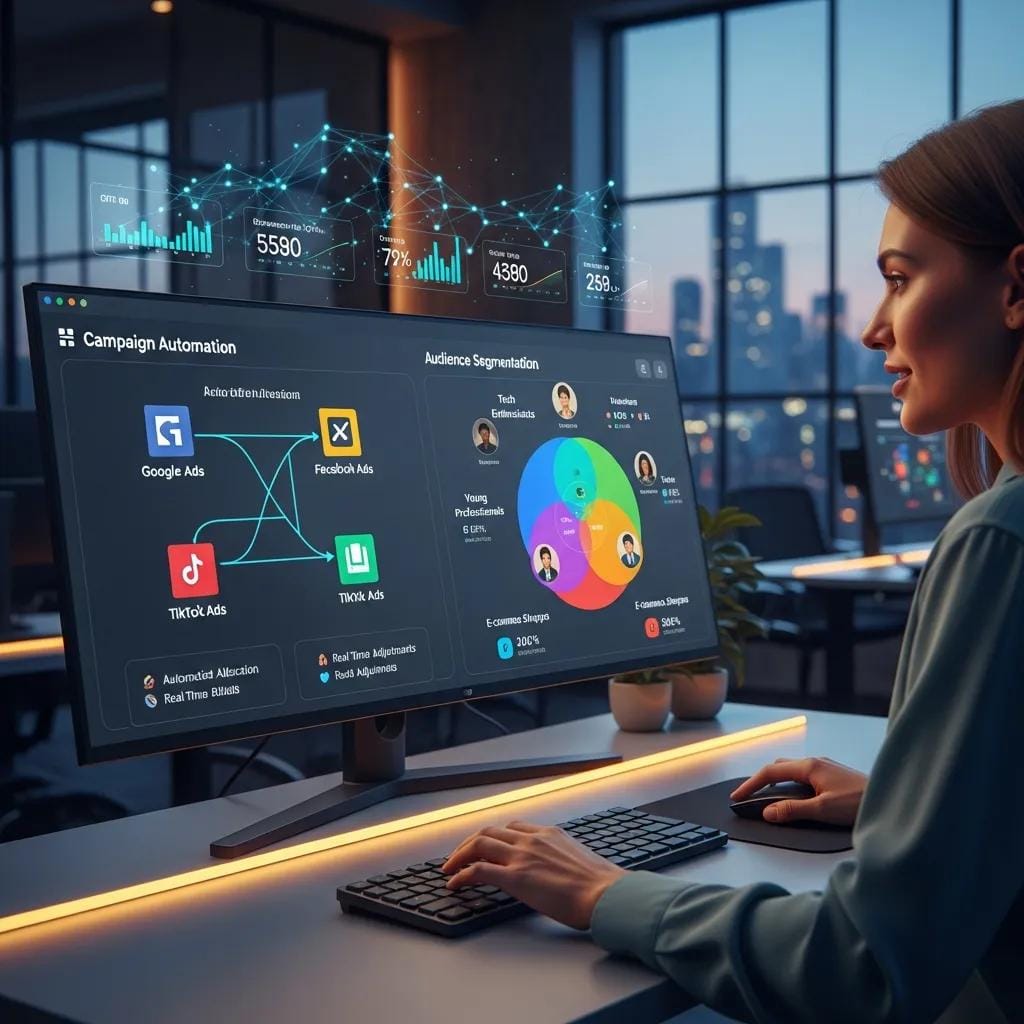 Marketer utilizing machine learning for automated ad campaign management